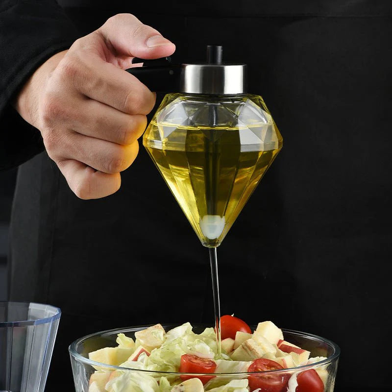 Diamond-Shaped Glass Oil Dispenser